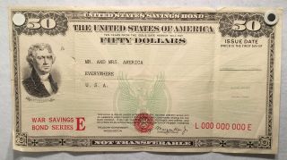 Mr & Mrs America Everywhere 1945 Wwii Savings Bond Us Treasury Poster 26 " X 14 "