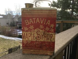 Early Maple Syrup Tin Bottle THE C.  S.  MOREY MERCANTILE CO.  DENVER COLORADO 1880 3