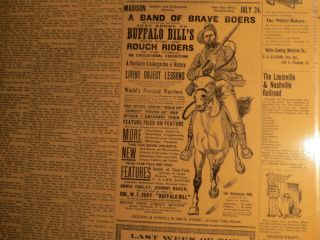 Buffalo Bill Wild West Newspaper 1901 Rough Riders & Band Of Brave Boers Show