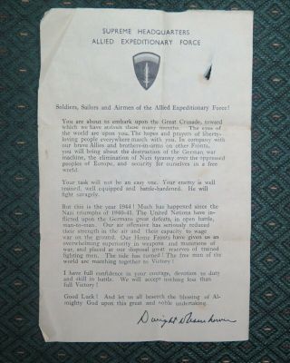 Eisenhower D - Day Letter