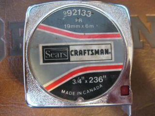 Vintage Sears Craftsman 3/4 " X 234 " Locking Metal Tape Measure Canada 92133