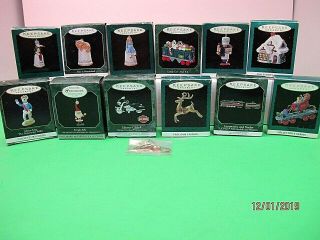 12 Vintage Hallmark Miniature Christmas Ornaments 1990 