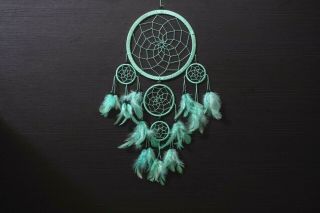 Dream Catcher Wall Hanging Home Decor Ornament Nylon Bead Feather 22 "