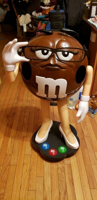 M&m Brown Character Candy Store Display With Storage Tray Collectible M M