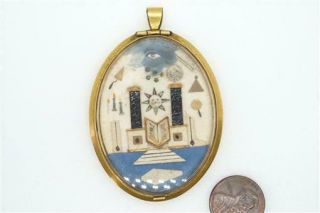 Antique French Napoleonic P.  O.  W.  Masonic Jewel Locket Pendant C1805