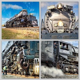 Union Pacific Big Boy 4014 Steam Train Locomotive - Ceramic Tile Set With Cork