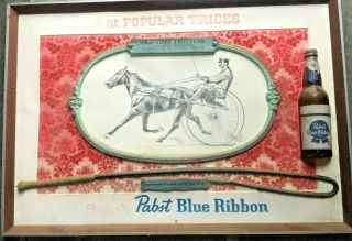 Vintage Pabst Blue Ribbon Beer " Old Time Trotters " The Great Dan Patch Sign