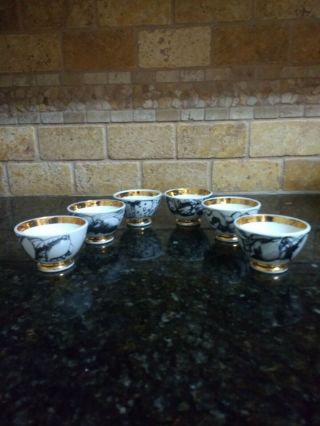Authentic Piero Fornasetti Mid Century Appetizer Bowls Set Of 6.  Approx 1955. 2