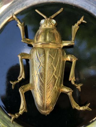 Large Antique Victorian Grasshopper Beetle Bug Brooch Pin 9ct Yellow Gold