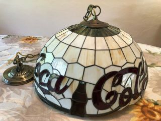 Coca - Cola Hanging Tiffany Style Stain Glass Light Hanging Lamp Fixture