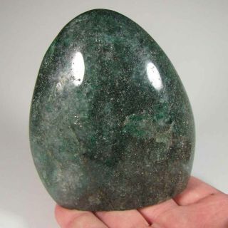 3.  9 " Green Aventurine Crystal Polished Standup Stone - Madagascar - 1.  1 Lbs.