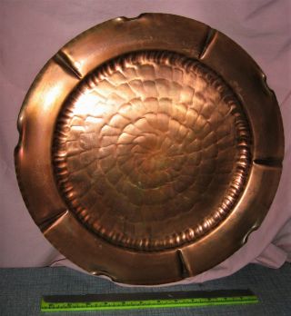 Vtg Craftsman Co 923 Hammered Copper Tray /wall Hanger Arts And Crafts Charger