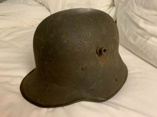 Ww1 Ww2 German Transitional Helmet.  W/chinstrap But Missing Most Of The Liner.