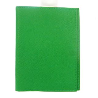 Authentic Hermes Vintage Agenda Note Book Cover Green Leather France Ak17520i