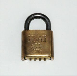 Vintage Corbin Sesamee Brass Padlock Lock W/ Combination