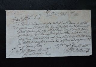 Rare Us 1711 Philadelphia Pa Colonial Document Signed X3 British Treasury W@w