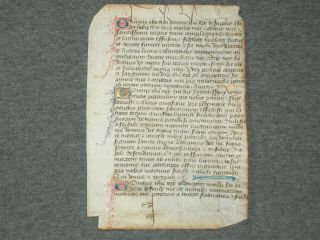 Rare Unusual Vellum Illuminated Medieval Manuscript Book Of Hours Leaf,  Ca.  1480