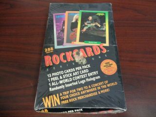 1991 Brockum Rock Cards Series 1 Factory Wax Box - 36 Packs