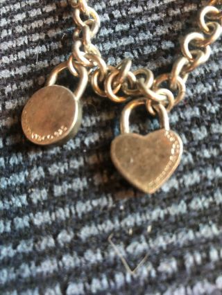 Vintage Tiffany & Co.  Sterling Silver Bracelet Heart Charm 925 3