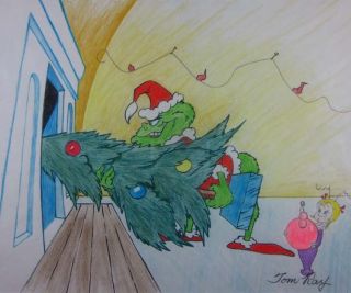 How The Grinch Stole Christmas - Pencil Drawing Signed,  - Tom Ray