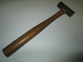Vintage 3 Oz.  Brass W/ Wood Handle Ee & Co Machinist Blacksmith Gunsmith Hammer