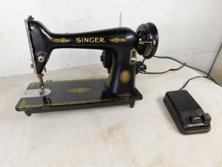 Vintage 1953 Singer 66 Electric Sewing Machine W Foot Pedal Al454280