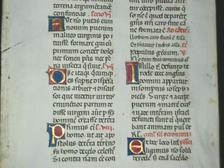 Rare Vellum Illuminated Medieval Manuscript Breviary Leaf,  Italy,  Ca.  1450