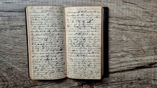 Circa 1860 Handwritten Diary Teacher Attends Wyoming Seminary Lincoln Election