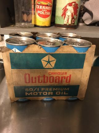 Vintage Chrysler Outboard Motor Oil 6 - Pack,  Vintage Oil Can