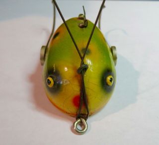 Vintage South Bend Plug Oreno Wooden Top Water Frog Colored Bait