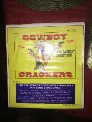Cowboy Brick Firecracker Label