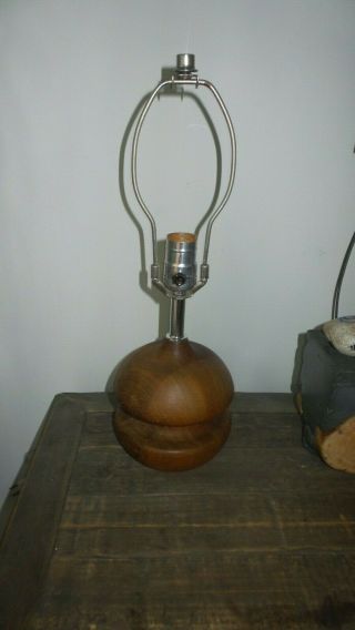 Vintage Teak Sculptural Mushroom Lamp Mid Century Modern Eames Dansk Era Table