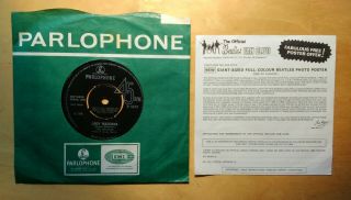 The Beatles - Lady Madonna 1968 Uk Parlophone 45 C/w Fan Club Insert