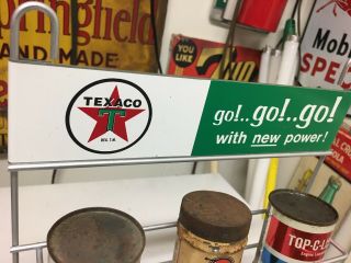 Vintage TEXACO OIL Gas rack NOS old sign TEXACO SIGN 3