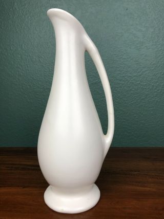 Mid Century Modern Ceramic Ivory Vase Minimalist California 1971 Retro