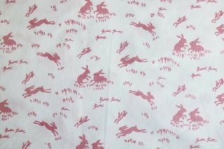D.  Porthault Pink Lapins Bunny Rabbit Boudoir France Cotton Baby Pillow Sham Euc