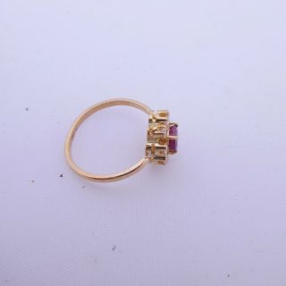 18ct gold ruby diamond ring,  cluster 2