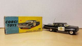 Corgi Toys Chevrolet Impala State Patrol Police Car No.  223 & Box