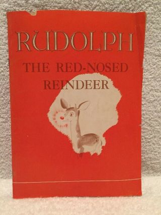 Vintage 1939 Rudolph The Red - Nosed Reindeer Montgomery Ward Giveaway Softcover