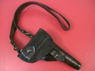 Pre - Wwii Spanish Military Leather Shoulder Holster For Astra 400 Pistol - 1