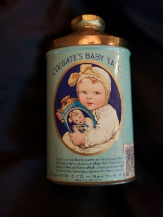 Antique Colgate ' s Baby Talc Talcum Powder Tin Advertising 3