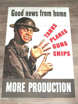 Vintage Propaganda Poster World War 2 Wwii Stevan Dohanos More Production 1942