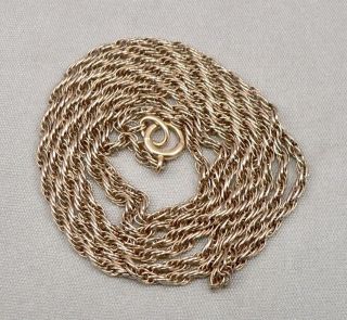 Vintage 14k Yellow Gold Link Twist Chain 32 " Long Necklace 7.  5 Grams Estate