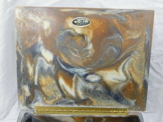 Vintage Incolay Carved Stone Jewelry Trinket Box Hound Dogs Fox Hunt Horses 3