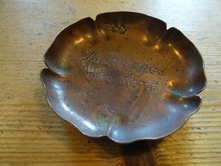 Vintage Art Deco Rare Copper Ash Tray Advertising Schweppes Tonic Water Goodused