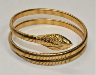 50s Signed Forstner 1/20 12k Gold Filled Snake Shape 2 1/4 " D Bracelet