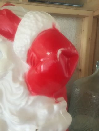 Vintage Christmas Santa Claus Blow Mold Lighted With List Yard Decorations 2
