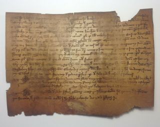 Year 1309 Middle Ages Medieval Parchment Vellum Pergamino Medieval Manuscrito