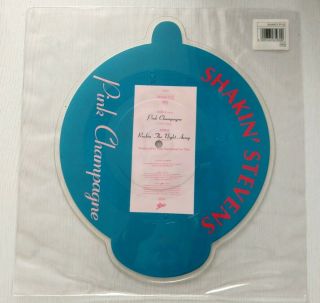 SHAKIN ' STEVENS PINK CHAMPAGNE VERY RARE SHAPED PICTURE DISC SLEEVE 2