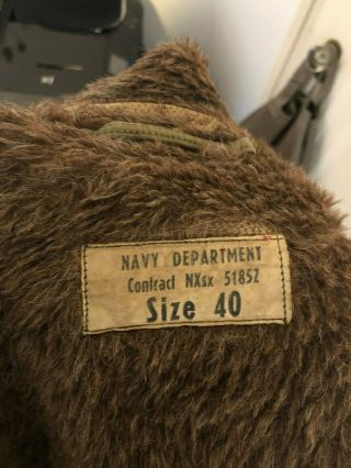 Vintage WW2 US Navy N - 1 Deck Jacket Coat Size 40 NXSN 51852 3